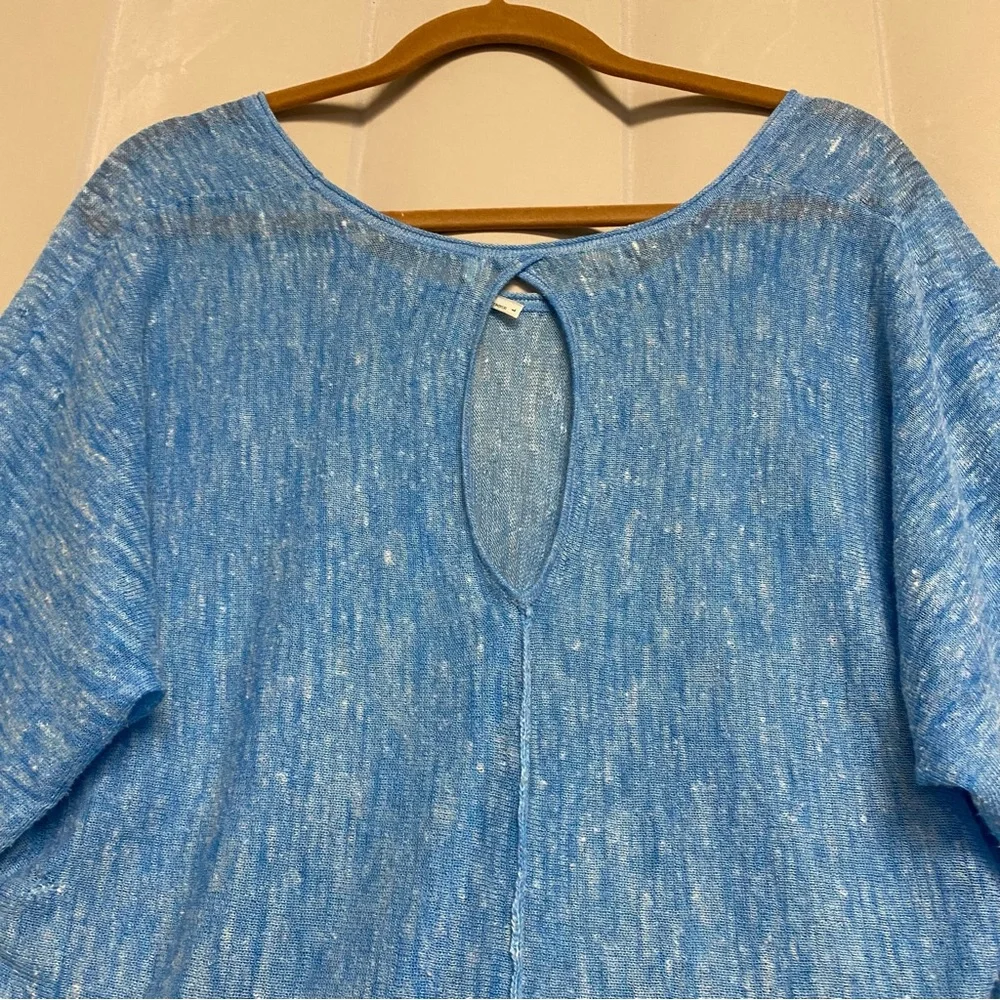 Margaret O’Leary Women’s Sweater Large Linen Blend Dolman Sleeve Designer Luxury
